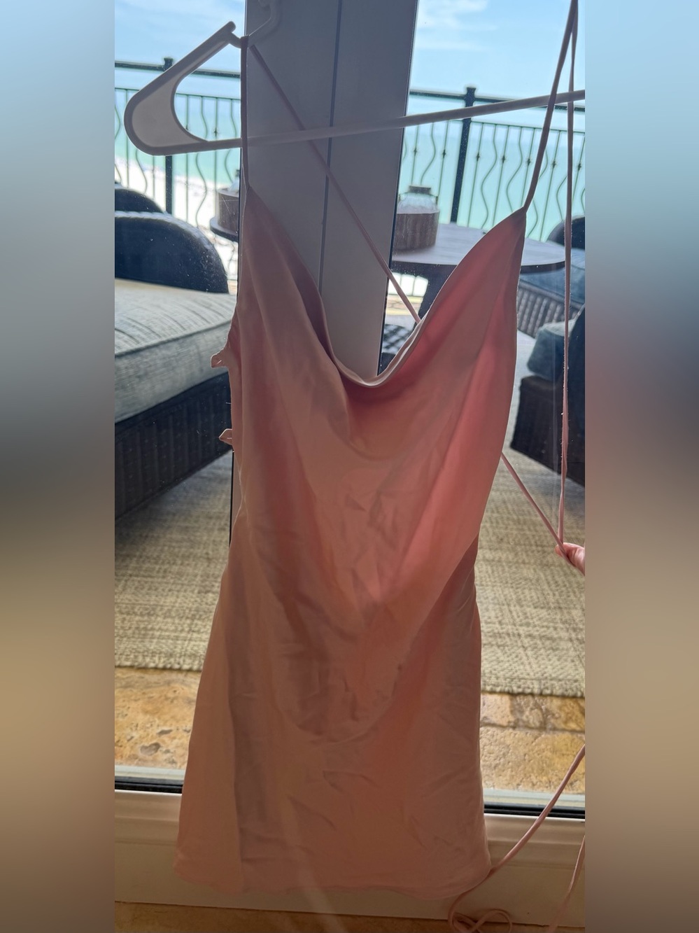 Princess Polly Satin Slip Dress in Blush Pink